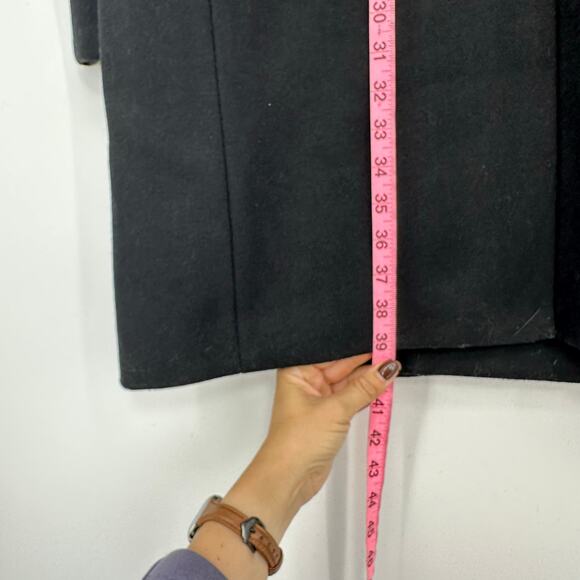 Michael Kors Men' Black Wool Double Breasted Trench Coat Size XL Classic $898 - Picture 9 of 12